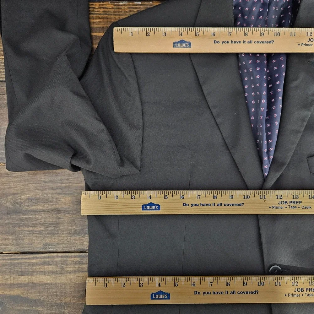 Izod Men's Sport‎ Coat Blazer Two Button Solid Black Polyester Blend Size 44S